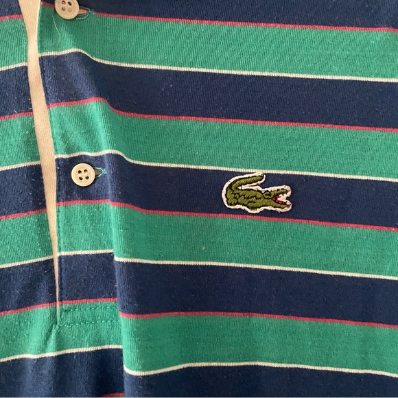 Lacoste Izod Vintage Striped Polo Shirt Large - Picture 2 of 3